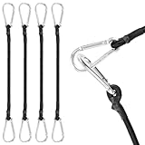 Akicderu Spanngummi mit Karabiner, 30 cm Expander mit Karabinerhaken, 4 Stück Spanngurte mit Haken, Starker Gepäckspanner, Gummispanner mit Haken für Gepäck, Camping und vieles mehr