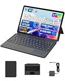BNCF 11' Intel N150 2-in-1 Laptop, Windows 11 Touchscreen-PC, 12GB RAM, 512GB SSD, 1920x1200 IPS FHD Tablet mit USB-C/HDMI/SD, WiFi 6, 34,2-Wh-Akku mit Magnet-Tastatur und Lederhülle