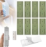 8pcs Adhesive Punch Free Socket Holder, Adhesive Punch Free Desktop Socket Fixer Wall Mounted, Plug-in Socket Fixer Bracket Stand for Kitchen Home Office Cable Management (Green)