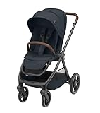 Maxi-Cosi Oxford Baby Kinderwagen, 0–4 Jahre, 0–22 kg, kompakt zusammenklappbar, Geräumiger Sitz, Sanfte Federung, 3 Liegepositionen, 10 kg großen Aufbewahrungskorb, Essential Graphite