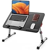 Tisch, SAIJI Betttisch höhenverstellbar, mit 4 einstellbare Winkel, Klappbarer Lapdesk, für Sofa Couch Boden Arbeiten Studieren Lesen Schreiben Essen, Fit bis zu 17' Laptop (60 * 33cm Schwarz)