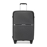 British Traveller Hartschale Koffer Trolley PP Handgepäck Reisekoffer Groß 100 Liter mit 4 Spinnerräder Rollkoffer TSA-Schloß Teleskopgriff Suitcase(Schwarz)