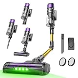 Ultenic U20 Akku Staubsauger, 55000Pa/ 600W/60Min Staubsauger Kabellos Mit Selbststehendes Design, Flexibles Biegegelenk, GreenEye-Technologie, Anti-Tangle Bodenbürste für Hartböden Teppiche Tierhaare