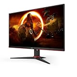 AOC Gaming 24G2SPAE - 24 Zoll FHD Monitor, 165 Hz, 1 ms MPRT, FreeSync, G-Sync Compatible, Lautsprecher (1920x1080, VGA, HDMI, DisplayPort) schwarz/rot