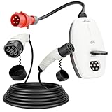 ABSINA Mobile Wallbox 11kW mit App Steuerung & 5 Meter Typ 2 Ladekabel 11kW für Elektro- & Hybridauto - 3 phasiges Ladekabel Typ 2 - Einstellbarer Ladestrom in der APP - Typ 2 Kabel Elektroauto Set