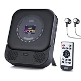 August SE15 Tragbarer Bluetooth 5.3 CD Player mit Lautsprecher 3,5mm Audio In/Out Wiederaufladbar CD Spieler mit USB/Equalizer/Überspringschutz/Wiederholungsmodus/Wandhalterung/Ohrhörer&Fernbedienung
