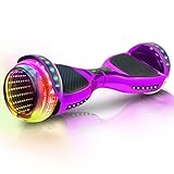 EMAXUSA, Hoverboard 6,5 Zoll für Kinder im Alter von 6-12 Jahren, Bluetooth-Hoverboard mit Tunnel-Licht-Style-Rädern und rutschfesten Fußpolstern UL2272 Sicherheitszertifiziert (Rosa)