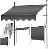KESSER® Klemmmarkise mit Handkurbel Balkon | Balkonmarkise ohne Bohren | Markise UV-beständig höhenverstellbar & wasserabweisend | Sonnenschutz für Balkon Terrasse & Garten, Terrassenüberdachung 350cm
