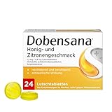 Dobensana Honig und Zitrone Lutschtabletten 1,2mg/0,6mg – Halstabletten zur Schmerzlinderung bei leichten Halsschmerzen & Schluckbeschwerden – 1 x 24 Tabletten