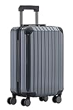 Münicase M816 TSA-Schloß Koffer Reisekoffer Trolley Kofferset Hardschale Boardcase Handgepäck (Grey, Kleiner Koffer)