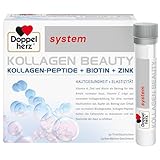 Doppelherz system KOLLAGEN BEAUTY – Kollagen-Peptide für straffere und glattere Haut – 30 Trinkampullen