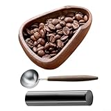 babominimer Kaffeebohnen-Messbrett aus Holz, antistatisches Messwerkzeug-Set mit Holzlöffel und Sprühflasche, für Zuhause oder professionelles Brauen (Teller + Spray + Löffel)