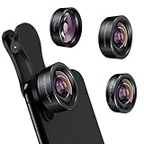 KEYWING Phone Camera Lens 3 in 1 Phone Lens Kit, 198 Fisheye Lens + 120 Super Wideangle Lens + 20x Macro Lens for iPhone Samsung Android Smartphone