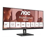 AOC U34E2M - 34 Zoll WQHD Monitor, 100 Hz, 4 ms, Adaptive Sync (3440x1440, HDMI, DisplayPort) schwarz