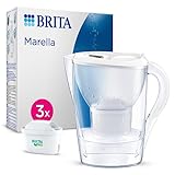 BRITA Wasserfilter-Kanne Marella weiß (2,4l) inkl. 3x MAXTRA PRO All-in-1 Kartusche – Filter zur Reduzierung von Kalk, Chlor, Blei, Kupfer & geschmacksstörenden Stoffen im Wasser