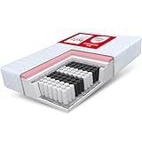 FDM Memory Matratze 80x200 Taschenfederkern 7-Liegezonen 24 cm Höhe H2 H3 Visco-Schaumstoff Allergikergeeignet Bezug Waschbar Abnehmbar Weiß