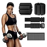 Handgelenk- und Knöchelgewichte für Damen, verstellbare Silikon-Armreifen, Gewichte, Set mit 2 Stück (je 0,5 kg), tragbare Arm- und Beingewichte für Pilates, Walking, Yoga, Tanz, Barre, Laufen,