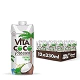 Vita Coco - gepresstes Kokoswasser 12x330ml, natürlich hydrierend mit Elektrolyten, glutenfrei, voll mit Vitamin C & Potassium, Kokosgeschmack