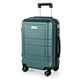 TANTOMI Hartschalen-Handgepäck Koffer aus ABS+PC – Reisekoffer mit 4 Drehbaren Rollen (360°), Trolley mit Aluminium-Teleskopstange und 3 Stelige-Zahlenschloss (41L, Helles Dunkelgrün, M-L-XL-Set)