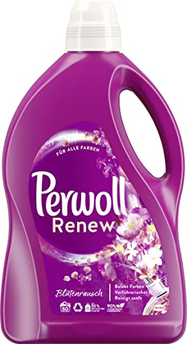 Perwoll Renew Blütenrausch Flüssigwaschmittel (50 Wäschen), Feinwaschmittel für Buntwäsche & Weißes, Color Waschmittel verleiht intensive Frische mit blumigem Duft