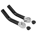 Klanata 1 Lenker ende, 1 Paar Aluminium legierung Lenker griff Ende mit Stopper für 22,2mm Lenker ersatz (Schwarz)