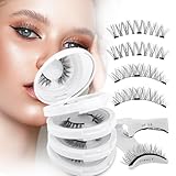 Magnetische Wimpern mit Applikator, 4-Paare Wiederverwendbarer Magnet Wimpern Einfach zu tragen und zu entfernen, Wimpern Magnetischer Natürlicher Look Kein Kleber erforderlich(magnet wimpern-Y1+Y3)