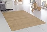 DE-COmmerce Bambusteppich Massive Pure, 60x120 cm, 17mm gehärtete Stege, Teppich ohne Bordüre, Bambusmatte