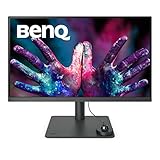 BenQ PD2705U Grafiker Monitor (AQCOLOR Technologie, 27 Zoll, 4K UHD, IPS, P3-Farbraum, USB-C-Laden, DP / HDMI, KVM, Hardware kalibriert, Höhenverstellbar), MacBook kompatibel