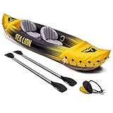 Apollo Kajak Sea Lion | aufblasbar, extra geräumig 312 x 91 x 51 cm | stabiles und leichtes Kanu | bequemes und wendiges Kajak aufblasbar 2 Personen Maximalbelegung | Komplettset einsatzbereit
