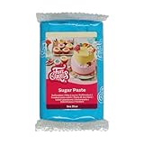 FunCakes Rollfondant Sea Blue: Einfach zu verwenden, glatt, flexibel, weich und biegsam, perfekt zum Dekorieren von Kuchen, halal, koscher und glutenfrei, 250 g