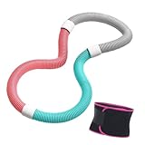 Baoblaze Fitness Hoop Fitness Circle Soft Abdomen Equipment mit Hüftgurt Übungsring für Indoor Outdoor Reisen Erwachsene Pilate, Graugrün 1.2kg