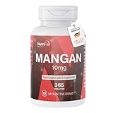 Mangan 10mg - 365 Tabletten - *Spurenelement für Bindegewebe & Knochen - Hochdosiert - 100% Vegan – Deutsche Produktion & Laborprüfung - NutriFair | Premium & Fair
