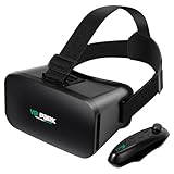 VR Brille für Handy, Virtual Reality Brille mit Bluetooth-Fernbedienung, 360° Drehung, Betrachtungswinkel 90-120 Grad, HD Anti-Blau Linsen 3D VR Brille für iPhone & Android 4,0-6,7 Zoll