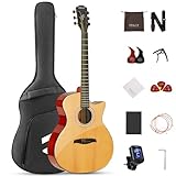 Fesley X Cutaway Akustikgitarren-Set, 104 cm Stahlsaitengitarre