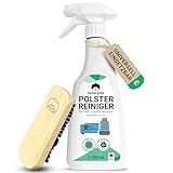 Emma Grün® Polsterreiniger für Sofa, Couch & Autositze 1x500ml [inkl. Polsterbürste] - Nachhaltig & Anti Geruch - Auto Innenraum Reiniger - Polsterreinigung aus Deutschland