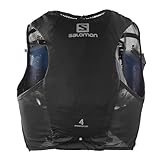 Salomon Adv Hydra Vest 4 Unisex Hydrationsweste Trail running Wandern MTB, Komfort und Stabilität, Schneller Zugriff auf Flüssigkeitszufuhr, Einfaches Design, Schwarz, S