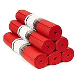 Sunshine Yoga Voyage Yogamatte, 6 Stück, 182,9 x 61 cm, extra lange Übungsmatte, 5 mm dick, für Schulen, reißfest, rutschfeste Fitnessmatte für Fitnessstudio oder Studio, Rot