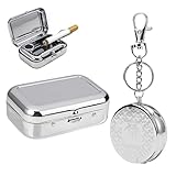 2 Stück Tragbarer Taschenaschenbecher Mini Reise Aschenbecher Metall Zigarettentasche Zigarettenaschenbehälter mit Deckel Geruchsresistent und Mobil für Reisen Camping Rauchen Indoor Outdoor