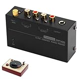 Molbory Phono Vorverstärker: Vorverstärker für Plattenspieler RCA Input & Output, Phono Vorverstärker Plattenspieler M/M mit 12V Netzschalter, Ultra-Kompakter Vorverstärker mit Lautstärkeregler