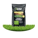 Turbogrün Rasendünger Sommer 10kg, gesunder Rasen verdrängt Moos, Ideal im Sommer, geeignet für Streuwagen, staubarmes Granulat, Rasen dünger, Rasenpflege