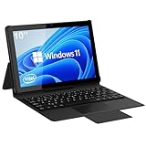 Tibuta 2 in 1 Windows 11 Tablet PC 10.1 Zoll IPS 1280 * 800 Intel Celeron N4100 Prozessor Dual-Mode verknüpfte Tastatur 128G ROM WiFi（QWERTZ Deutsche Tastatur）