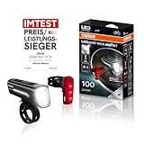 OSRAM LEDsBIKE Race 100 Set, wiederaufladbares Fahrradlichtset, StVZO-zugelassenes Front- und Rück-LED-Lichtset mit Bremslicht, Mehrere Beleuchtungsmodi, DREI Helligkeitsstufen, 100 Lux
