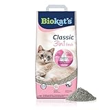 Biokat's Classic fresh 3in1 mit Babypuder-Duft - Klumpende Katzenstreu mit 3 unterschiedlichen Korngrößen - 1 Sack (1 x 10 L)