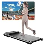 Lacuffy Raceable Walking Pad geeignet für High-Tech Wearable Devices, Max 136kg APP-Steuerung unter dem Schreibtisch Laufband mit AI-Training und Multi-Runner-Rennen