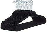 Amazon Basics Samtbügel für Anzüge, 30er-Pack, Schwarz