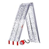 Lospitch 1x Auffahrrampe Faltbare Alu Rampe Motorradrampe 340kg Verladerampe Antirutsch Klappbar Verladeschiene ATV Quad PKW Auto Laderampe