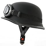 ATO WH1 Motorradhelm im Wehrmacht Style mit Fliegerbrille Größe M 57 bis 58cm