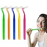XNIVUIS 5 Farben Zahnzwischenraumbürsten,Zahnbürste Zahnseide Sticks mit langem Griff,Interdentalbürste,Zahnreinigung Zwischenräume,Dentalbürsten Reinigung der Zahnzwischenräume(45 Stück)