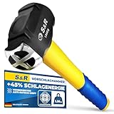 S&R Vorschlaghammer mit Doppelkopf, Kreuz- und Flachseite, Kopf-Gewicht 1360 Gr, rutschfester handschonender 2-K-Glasfasergriff, hitzegehärtet, geschmiedet, C50-hochkohlenstoffstahl, Vorschlag Hammer