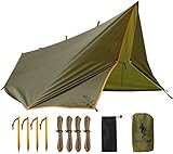 FREE SOLDIER Tarp Wasserdicht 3x3,2m Tarp Ultraleicht Zeltplanen UV Schutz Camping Sonnensegel Zelt Freien Multifunktionales Große Tarp für Camping,Wandern,Outdoor-Aktivitäten(Braun),Extrabrei